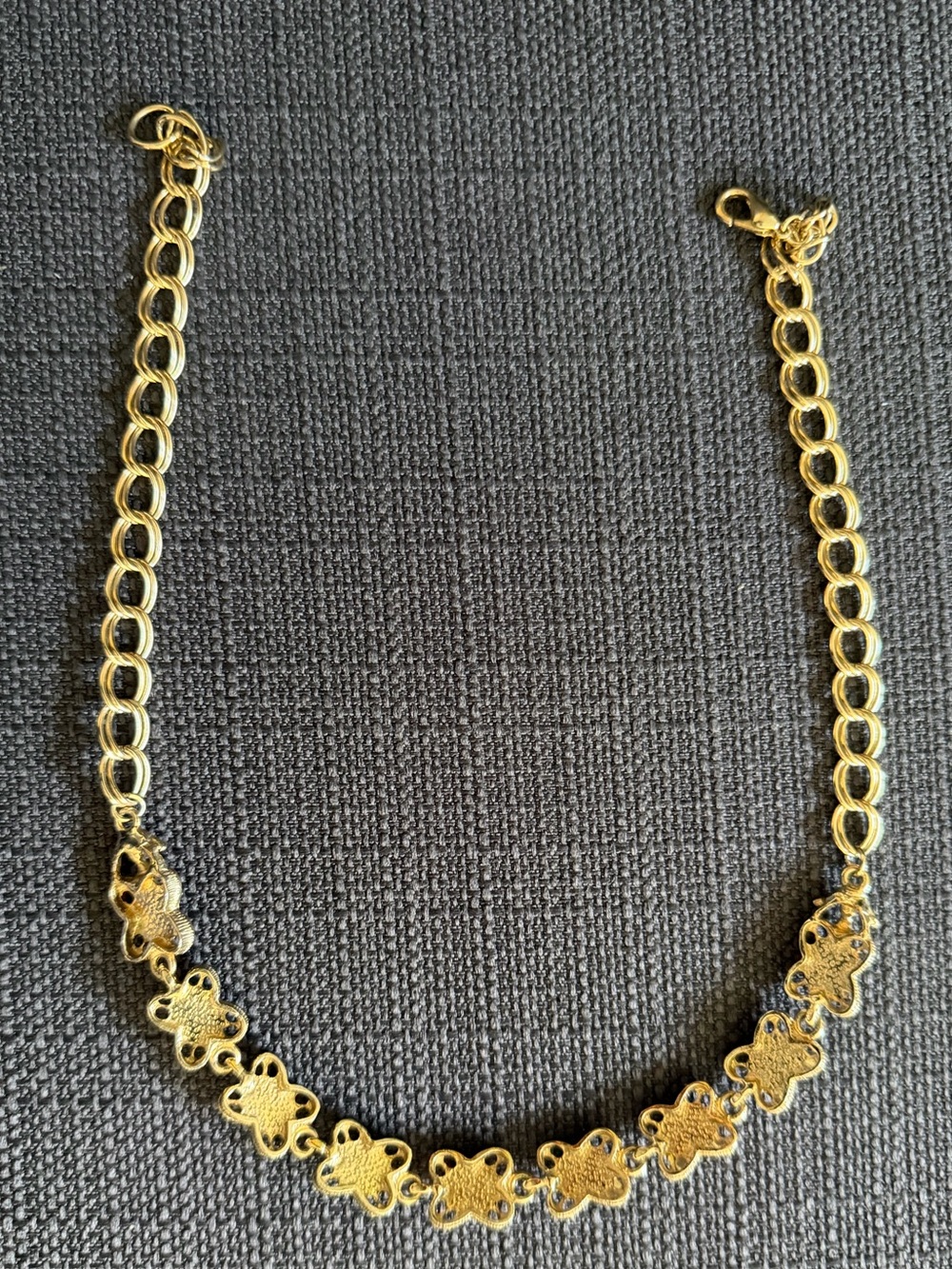 Gold Multicolor Floral Gemstone Link Necklace - Women Jewelry - Picture 3 of 3